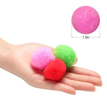 120 Assorted Pom Poms for Creative Crafts and Fun