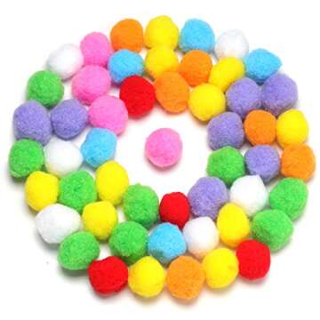 120 Assorted Pom Poms for Creative Crafts and Fun