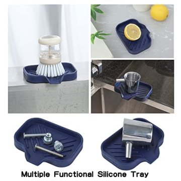 MicoYang Silicone Bathroom Soap Dish with Drain Spout
