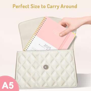 Forvencer 2025 Planner, Hardcover Weekly and Monthly Planner, January 2025 - December 2025, 6" x 8", Spiral Calendar Planner with Tabs, Exquisite Daily Organizer Notebook with Inner Pocket, Agenda Journal for Office Home School, A5 Size, Olive Green