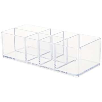 iDesign Divided Bathroom Vanity Organizer, 7.5" x 5.5 x 3.75, Set of 2Clear