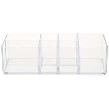 iDesign Divided Bathroom Vanity Organizer, 7.5" x 5.5 x 3.75, Set of 2Clear