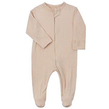 Aablexema Baby Footie Pajamas Zipper Cozy Bamboo Pjs