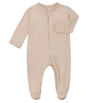 Aablexema Baby Footie Pajamas Zipper Cozy Bamboo Pjs