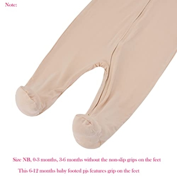 Aablexema Baby Footie Pajamas Zipper Cozy Bamboo Pjs