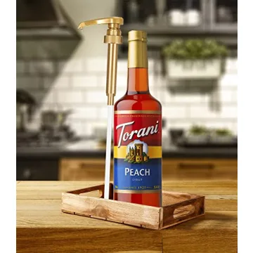 Torani Peach Syrup 25.4oz with Syrup Pump for Drinks