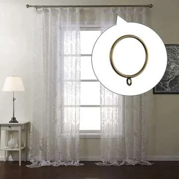INCREWAY 24pcs Metal Curtain Rings with Eyelet Window Rings with Eyelets 2" Inner Diameter Decorative Drapery Loop (Bronze)