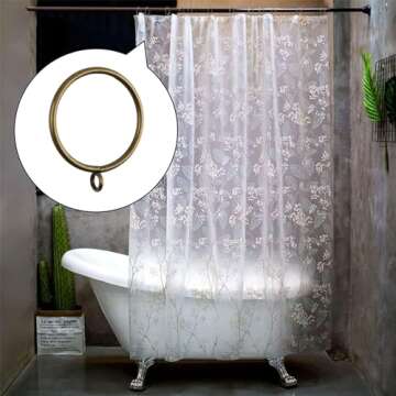 INCREWAY 24pcs Metal Curtain Rings with Eyelet Window Rings with Eyelets 2" Inner Diameter Decorative Drapery Loop (Bronze)