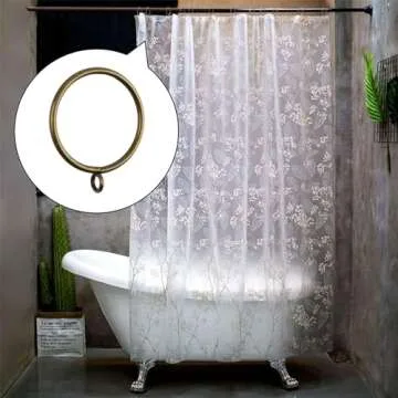 INCREWAY 24pcs Metal Curtain Rings with Eyelet Window Rings with Eyelets 2" Inner Diameter Decorative Drapery Loop (Bronze)