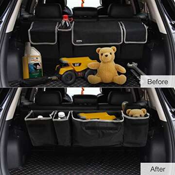 Backseat Trunk Organizer for All Cars - Durable & Easy Install