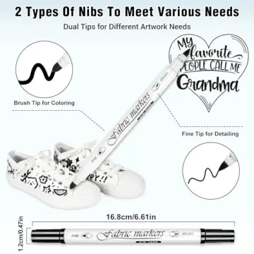 Premium Black Fabric Markers for Creative Gifts - 6 Pack