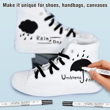 Premium Black Fabric Markers for Creative Gifts - 6 Pack