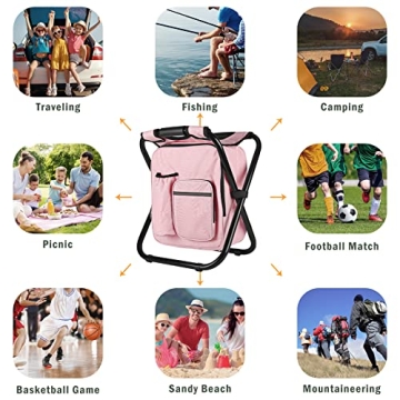 Kikerike Backpack Stool Cooler Chair 400 LBS Max Load