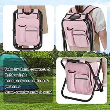 Kikerike Backpack Stool Cooler Chair 400 LBS Max Load