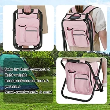 Kikerike Backpack Stool Cooler Chair 400 LBS Max Load
