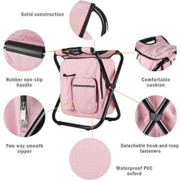 Kikerike Backpack Stool Cooler Chair 400 LBS Max Load
