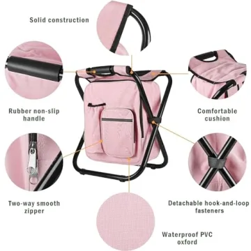 Kikerike Backpack Stool Cooler Chair 400 LBS Max Load