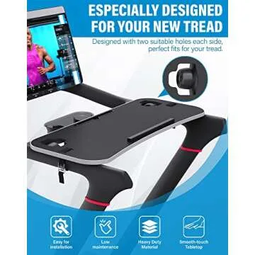 New Tread Laptop Tray, Treadmill Desk Tray, Upgrade 36" Treadmill Tray Compatible with The New Peloton Tread, Ergonomic Tread Tray for Laptop, Easy Mount Exercise Workstation with Protective Strip