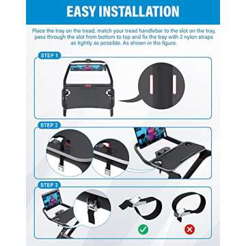 New Tread Laptop Tray, Treadmill Desk Tray, Upgrade 36" Treadmill Tray Compatible with The New Peloton Tread, Ergonomic Tread Tray for Laptop, Easy Mount Exercise Workstation with Protective Strip