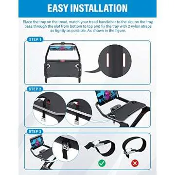 New Tread Laptop Tray, Treadmill Desk Tray, Upgrade 36" Treadmill Tray Compatible with The New Peloton Tread, Ergonomic Tread Tray for Laptop, Easy Mount Exercise Workstation with Protective Strip