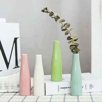WAYUTO Small Ceramic Vase Set - Modern Minimalist Decor