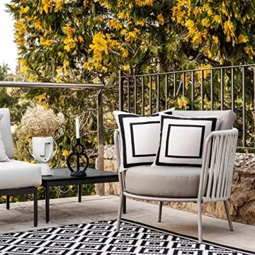 Pyonic Outdoor Waterproof Throw Pillow Covers Set of 2