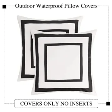Pyonic Outdoor Waterproof Throw Pillow Covers Set of 2