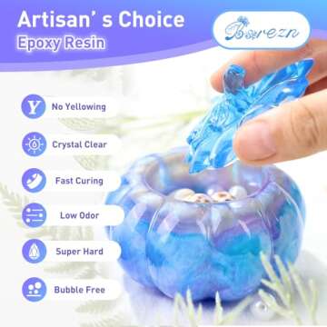 Bsrezn 1 Gallon Epoxy Resin Kit, Crystal Clear Hard Casting Resin and Curing Agent Hardener Resina E...