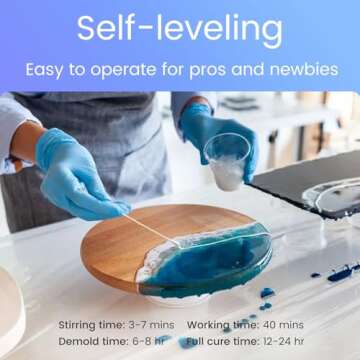 Bsrezn 1 Gallon Epoxy Resin Kit, Crystal Clear Hard Casting Resin and Curing Agent Hardener Resina Epoxica Transparente 2 Part Resin Art Supplies for Bar Table top Countertop Craft-Anti Yellowing 1:1