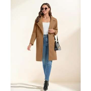 Omoone Women's Notched Lapel Wool Coats for All Occasions
