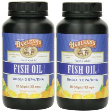Barlean's Fresh Catch Fish Oil, 250 softgels/1000 mg Orange Flavored - Pack of 2