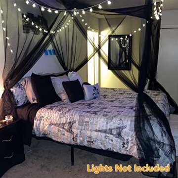 Elegant Twinkle Star Mosquito Net Canopy Bed Curtains for All Sizes
