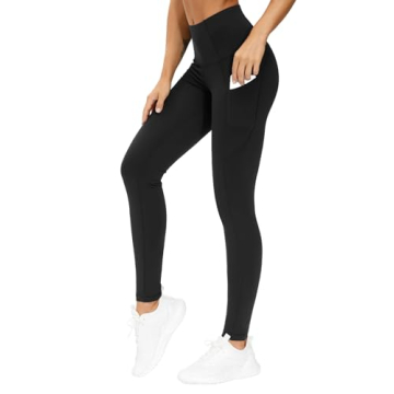 THE GYM PEOPLE Thick High Waist Yoga Pants with Pockets, Tummy Control Workout Running Yoga Leggings...