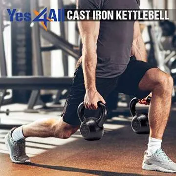 Yes4All Solid Cast Iron Kettlebell Weight Set 10-25 lbs