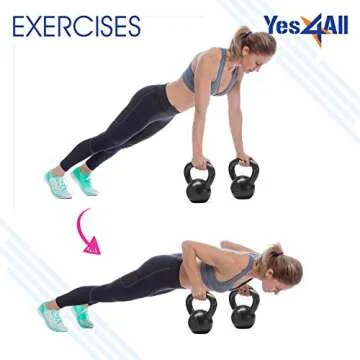 Yes4All Solid Cast Iron Kettlebell Weight Set 10-25 lbs