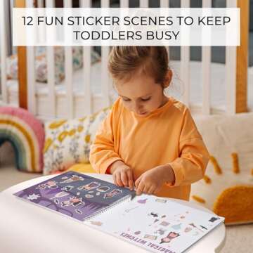 Fun Sticker Book for Girls 2-4 Years - Perfect Kids Activity Book with Beautiful Stickers & 12 Reusa...