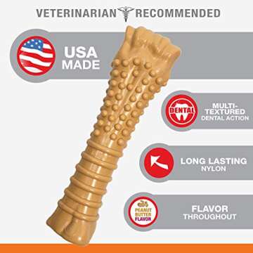Nylabone Textured Knuckle Bone Power Chew Toy for Dogs, Durable & Tough Dog Toys for Aggressive Chew...