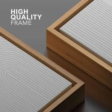 SIGNWIN Framed Canvas Print Wall Art White Retro Geometric Line Spiral Duo Abstract Shapes Illustrations Modern Art Decorative Contemporary Colorful for Living Room, Bedroom, Office - 16"x24" Natural