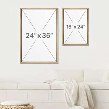 SIGNWIN Framed Canvas Print Wall Art White Retro Geometric Line Spiral Duo Abstract Shapes Illustrations Modern Art Decorative Contemporary Colorful for Living Room, Bedroom, Office - 16"x24" Natural