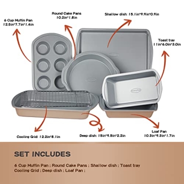 RavisingRidge 7-Piece Nonstick Baking Pans Set for All