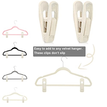 TOFIIGREM Velvet Hanger Clips - 20 Non-Slip Clips for Garments
