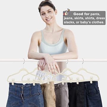 TOFIIGREM Velvet Hanger Clips - 20 Non-Slip Clips for Garments