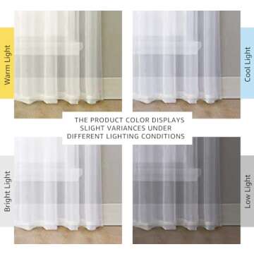 NICETOWN White Sheer Curtains 84 inches Long - Home Decoration Grommet Airy & Lightweight Elegant Wi...