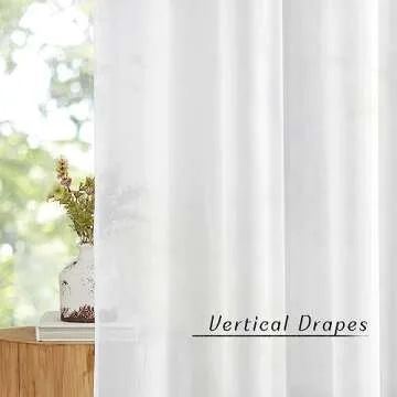 NICETOWN White Sheer Curtains 84 inches Long - Home Decoration Grommet Airy & Lightweight Elegant Window Treatments with Light Filtering for Bedroom/Living Room (2 Panels, W54 x L84)