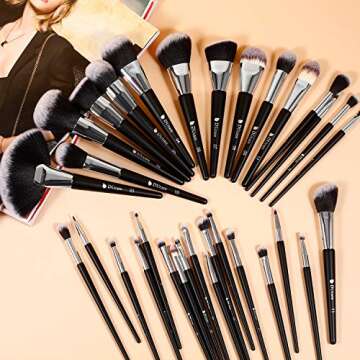 DUcare Makeup Brushes Professional 32Pcs Make up Brushes Set Premium Christmas Gift Synthetic Kabuki Foundation Blending Brush Face Powder Blush Concealers Eye Shadows