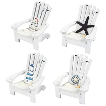 Charming Set of 4 Mini Beach Chairs for Coastal Decor