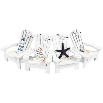 Set of 4 Mini Beach Chairs for Charming Home Decor