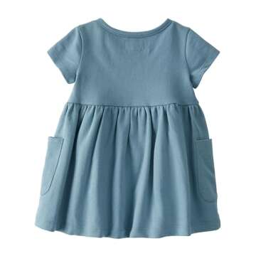 little planet by carter's baby-girls Baby & Toddler Girls' Organic Cotton Dress, Blue Creek, 12 Months