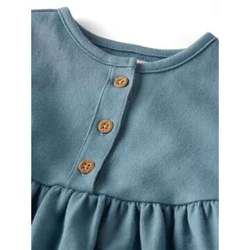little planet by carter's baby-girls Baby & Toddler Girls' Organic Cotton Dress, Blue Creek, 12 Months