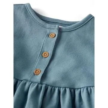 little planet by carter's baby-girls Baby & Toddler Girls' Organic Cotton Dress, Blue Creek, 12 Months
